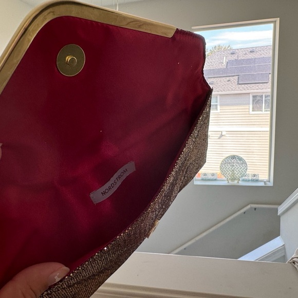 Nordstrom Gold and Red Sequin Clutch - Picture 4 of 4